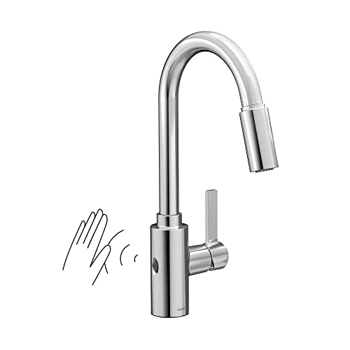 Genta LX Motionsense Wave Sensor Touchless Chrome One-Handle High Arc Pulldown Modern Kitchen Faucet Featuring Power Clean - Moen 7882EWC