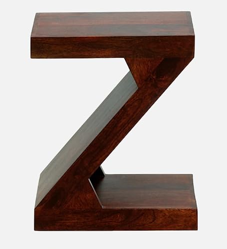 Image of Hazel Solid Wood End Table - Premium Designer Side Table for Living Room and Bedroom - Honey Finish, Solid Mango Wood Construction Ideal for Home Decor