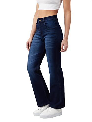 Image of Miss Chase Women's Skinny Fit High Rise Regular Length Stretchable Denim Jeans (MCSS24DEN94-16-71-38, Navy Blue, 38)