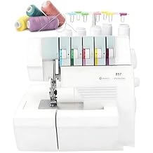Professional Heavy-Duty Coverstitch Serger, Semi-Industrial Overlock Machines, Sewing Machines, with 2-3-4-5 Stitch Capability, Trim Trap, Snap-on Presser Feet for Beginners and Professionals