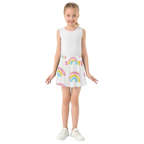 Girls Skorts Athletic Shorts Rainbow Cute Tennis Skirts for Kids Navy Cheer Skirt 3t3