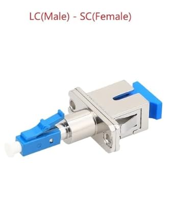LC to SC Fiber Optic Cable Adapter, Male to Female Connector, Blue and Silver, Single-Mode