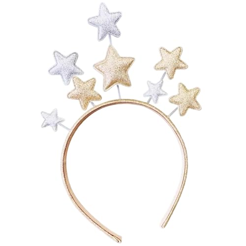 Glitter Star Hairband for Festive Occasions - Gold and Silver Shimmer Accessory for Kids and Women