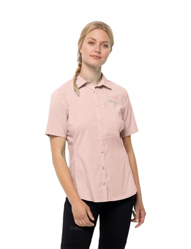 Camiseta Jack Wolfskin Heidetal W rosa ahumado transpirable y ligera talla L