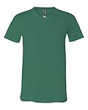 Bella Canvas Comfortable V-Neck Soft Fitted Jersey T-Shirt, Kelly, XX-Large