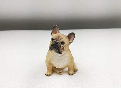 CHUOZI Resin Mini French Bulldog Figurine Office Home Car Dashboard Ornament Decor Handicraft Animal Lover Gift (Brown)