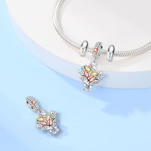 Abalorios de plata ley 925 compatibles con pulseras y collares Pandora para mujer 2