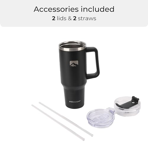 polarscape 40oz Tumbler with Straw and Lid, Insulated Travel Mug, BPA Free, Leak Proof, Dishwasher Safe, Stainless Steel - Image 2