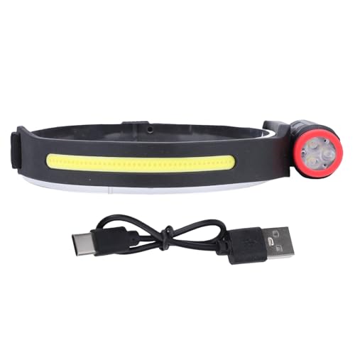 SPYMINNPOO Lampada Frontale a LED Ricaricabile, Alta luminosità, Sensore COB, Fascio Largo 150°, per attività All'aperto