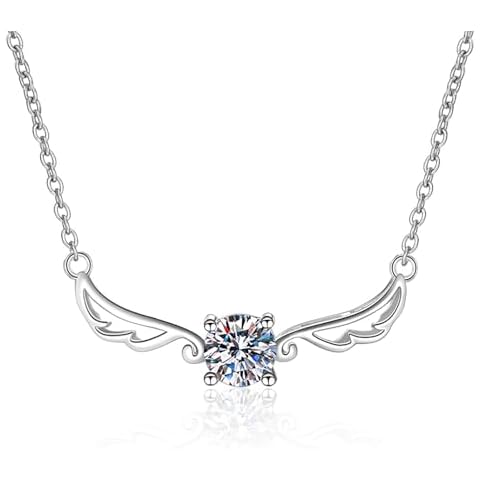 JOYEAR Angel Wings Necklace,Angel Necklace Angel Gifts for Women Holiday Gifts Valentine's Day Gifts (Zircon) Cover