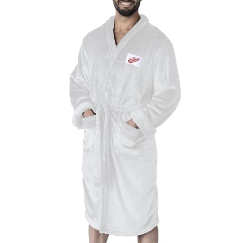 NHL White Out Silk Touch Robe with Logo, Comfortable Lounge Wear for Men and Women