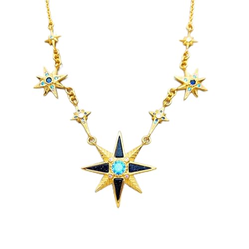 Collier rond de moon star pour femmes en argent sterling 925 et chaîne
