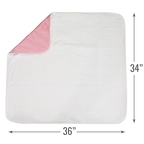 Image of DMI Washable Underpads for Adults, Waterproof and Reusable Bed Pads for Juvenile Incontinence, Caregiving, Nursing, Hospitals, and Home Use, 34″x 36″, 4 Count (Pack of 1)