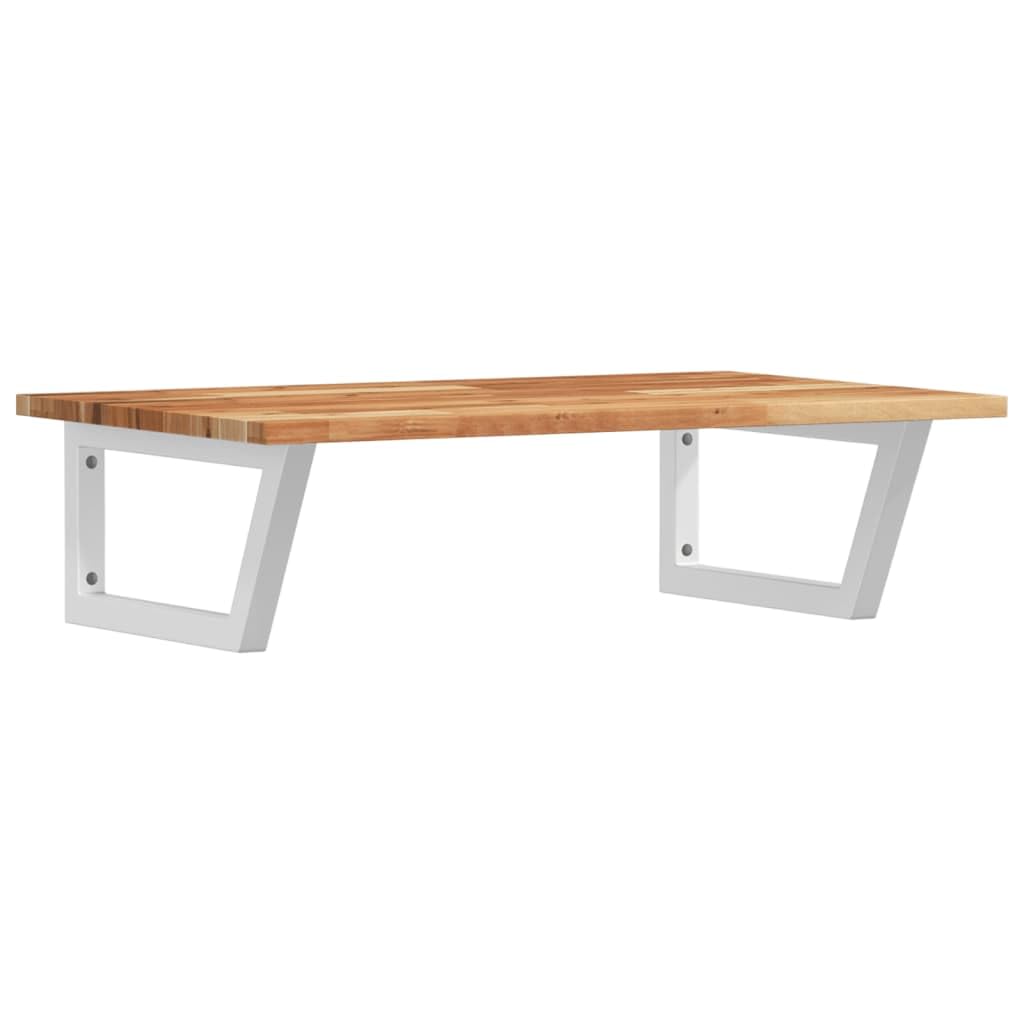Estantería para lavabo, montaje en pared, acero, madera de acacia | Toallero flotante, forma trapezoidal, versátil, ahorra espacio, estante de baño