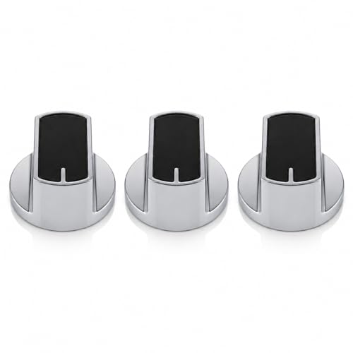 Image of Everflame Shine & Stylish Metallic Knob | Kitchen Gas Stove | LPG & PNG Gas | Compatible 8mm Spindle Gas | Kitchen Tool | Heavy-Duty Metal (Shiny Knob, Pack of 3)