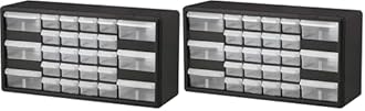 Akro-Mils 26-Drawer Plastic Drawer Storage Cabinet for Garage Organization, Bead Organizer, Building Bricks Storage, Teacher Toolbox, Makeup Organizer, 20-Inch W x 6-Inch D x 10-Inch H, 10126 Black