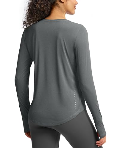 Image of Soothfeel Lightweight Long Sleeve Workout Tops for Women Gym Running Shirts