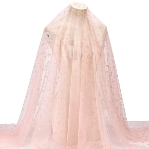 Tissu en maille brodée dentelle florale 3D pour robe de femme et bricolage