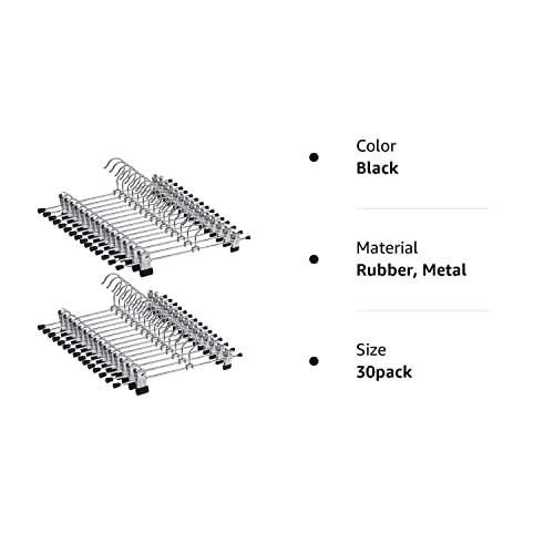 Skirt Hangers 30Pack Pants Hangers With Clips Hangers For Pants Trouser Hangers Clothes Hangers For Pants #TOP6