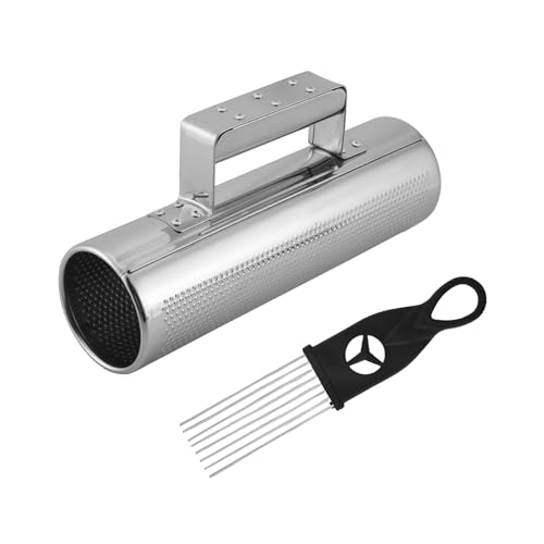 Huudngeje Guiro Profesional Grande de Acero Inoxidable con Raspador Instrumento Musical de PercusióN de Merengue Latino 10 Pulgadas X3 Pulgadas Extremos Abiertos