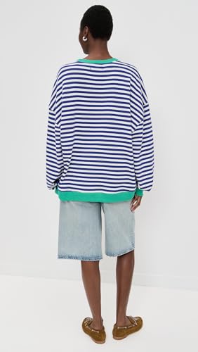 Free People Women's Classic Striped Crew Sweatshirt3