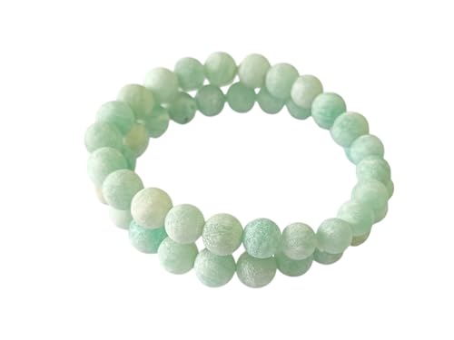 Bracelet amazonite extensible pierre originale mate taille M réglable - 5