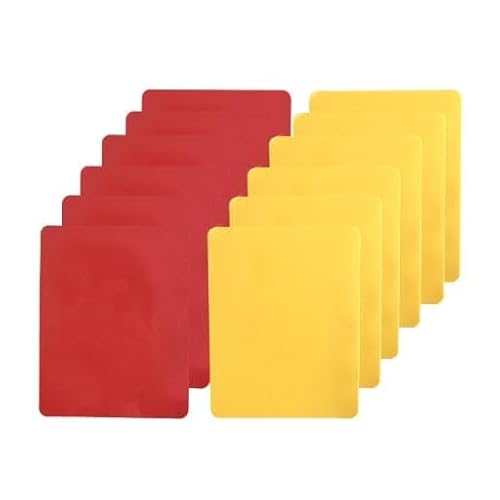 12PCS PVC Soccer Referee Cards â€“ Durable Red & Yellow Warning Cards for Umpires, Coaches, Referees â€“ Official Football Match Officiating Kit for Sports Games, School Stadiums, Competitions & Champions