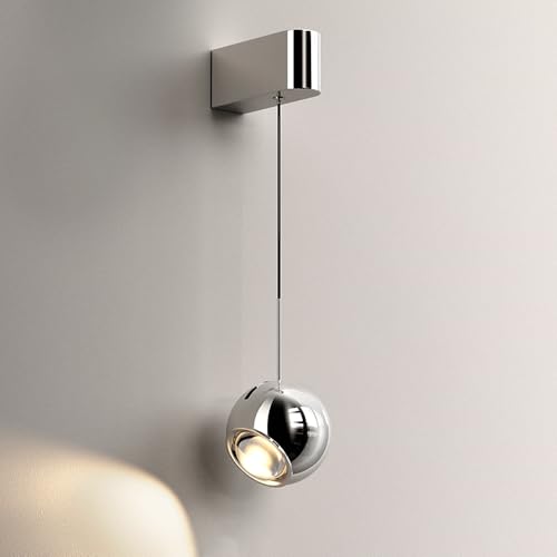 Lámparas de Pared, Aplique de Pared LED de Globo, lámpara de Pared retráctil con Vidrio Transparente, luz de Pared para el hogar con 3 Modos de Color, Apliques de 5 W