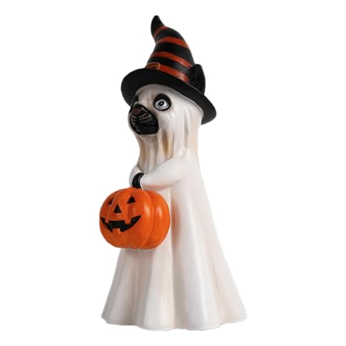 Décor d'halloween chat de table et statue effrayante de collection