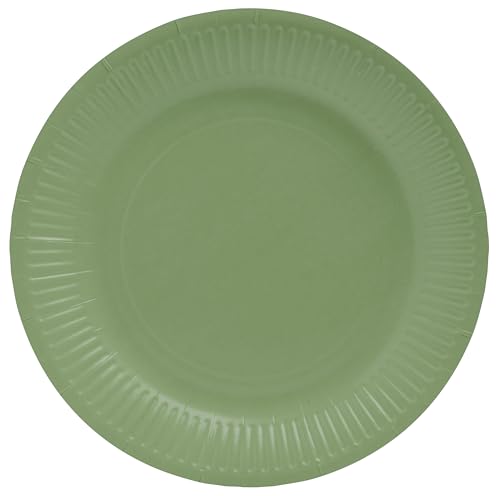 Pro Mantel - Ref. 79220i – 20 platos – diámetro 23 cm – cartón – verde oliva