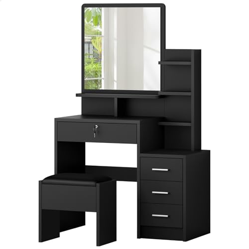 bed best black makeup vanity