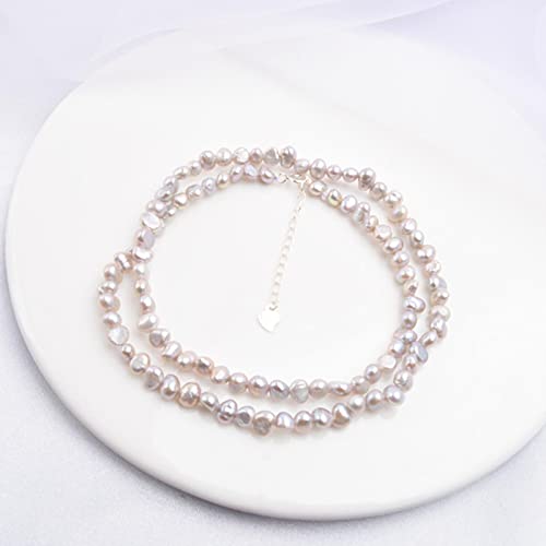 Collier perles d'eau douce naturelles ras du cou argent 925 bijoux mariage femme 42cm