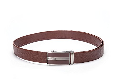 Mens Leather Ratchet Dress Belt With Linxx Buckle, Waist Size Up to 46" with Automatic Buckle3