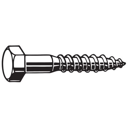 Hex Head Lag Screw, Low Carbon Steel, PK10