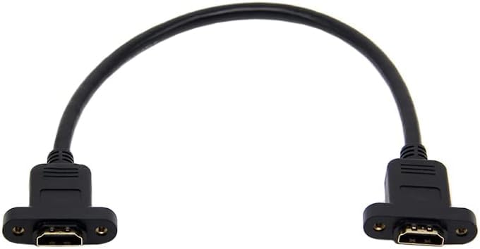Image of HDMI FEMALE TO FEMALE PANNEL MOUNT CABLE 30CMS (SCREW TYPE) Pure copper, Golden Plated Brass Connectors