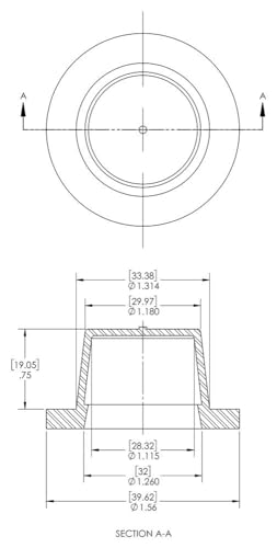 Image of Caplugs WW-WF-25 WW Series, Plastic Tapered Cap & Plug with Wide Thick Flange, Yellow LD-PE, Cap OD 1.115 inch x Plug ID 1.314 inch, Threaded and Non-Threaded Protection, Masking, Pack of 300 (QWF251AO1)