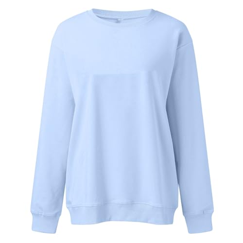 Image of Women Crew Neck Sweatshirts Fall Casual Oversized Sweat Shirts Long Sleeve Cute Preppy Sweatshirt Comfort Pullover