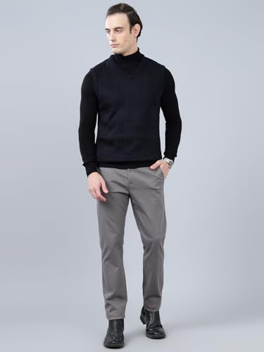 Image of Cantabil Checkered V-Neck Sleeveless Regular Fit Mens Casual Sweater | Casual Sweater for Men | Mens Sweater for Winter Wear (P MSWT00124)