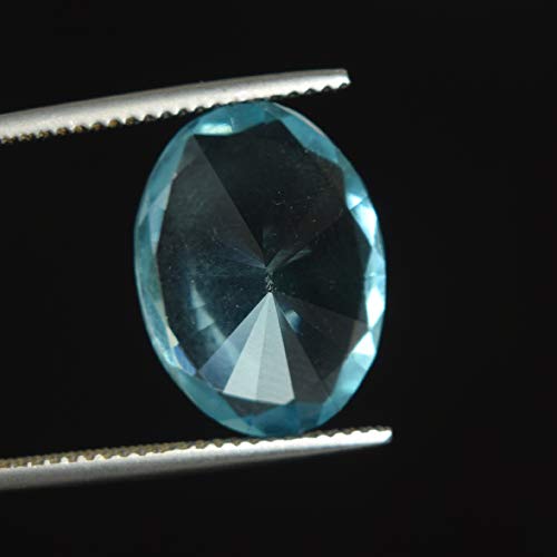 REAL-GEMS Created Swiss Blue Topaz 9.00 Ct Oval Cut Loose Gemstone4
