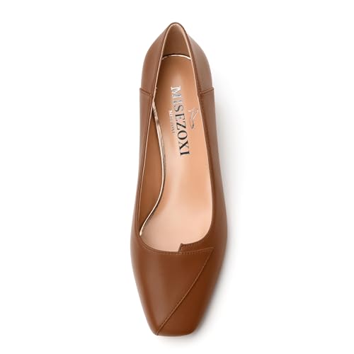 Womens Pumps, Low Chunky Block Heels for Women, Square Toe Womens Dress Shoes for Party and Office, Patent Dress Pumps3