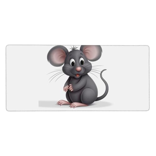 Tapis de souris de jeu rat gris aux bords cousus anti-effilochage