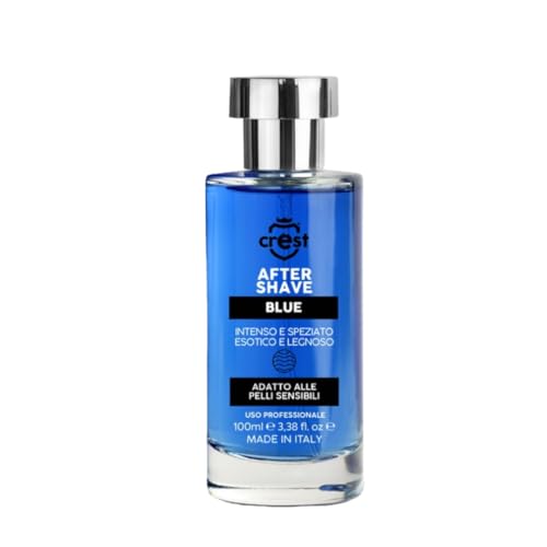 Crest Colonia para después del afeitado / perfume azul – 100 ml – Notas aromáticas exóticas y amaderadas – Fabricado en Italia