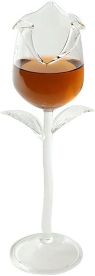 Red Wine Goblet Cocktail Glasses 100ml Rose Flower Shape Glass for Party Barware Drinkware