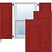 Ekena Millwork RW101RP12X52BRH Two Equal Raised Panel Exterior Wood Shutters, 12"W x 52"H, Fire Red