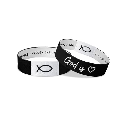 WIRESTER Polyester NFC Bracelet Bible Verse Wristband, Christian Daily Bible Verse Bracelet with NFC Technology for Women Men - God is Love (I Can Do All Things Through Christ Who Strengthens Me) by WIRESTER - Used condition - US$6.23