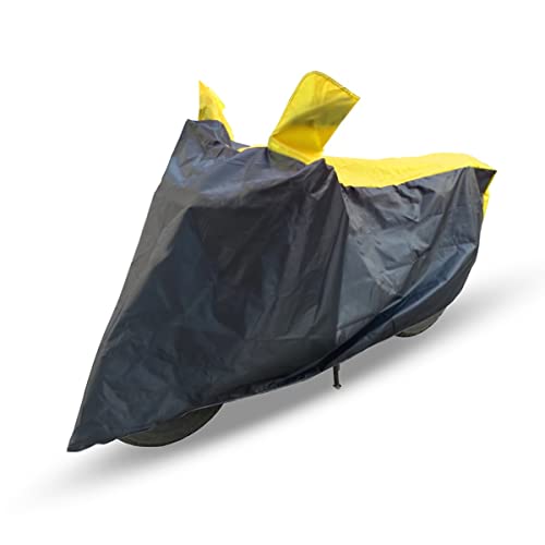 Image of All Weather Protection Scooty Cover for Jupiter 125 Large - Anti UV - Dustproof - Polyester Top of The Line Scooty Cover Black Yellow