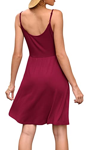 WEACZZY Womens Summer Dress Floral Spaghetti Strap Sleeveless V-Neck Casual Swing Sundress with Pockets - Image 5