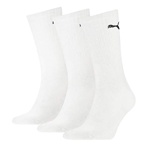 PUMA Crew Sock Calcetines, Blanco (White/Black), 35-38 Unisex adulto