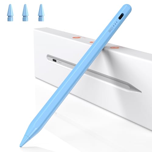 BAZO Lápiz para iPad Apple - 2018-2025 Pencil de 2ª generación de Carga rápida Palm Rejection Sensibilidad Stylus para iPad Pro 13''/12,9''/11''/iPad 6-11(A16).Gen/Mini 5/6.Gen/Air 3/4/M3-Azul