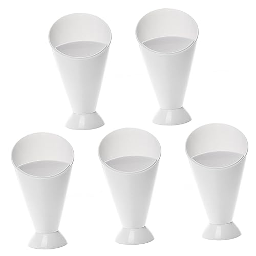 FUNOMOCYA 5pcs Salad Cup French Fries Stand Chip Cone Dish Spit Cup Fry Sauce Holder French Fries Holder Cup Ketchup Dipping Cups Cone Cups Appetizer Cups Food Serving Cone Charcuterie White